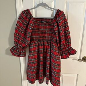 Simply Southern Holiday Plaid Babydoll Dress
